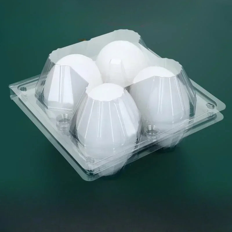 Plastic Goose Egg Tray Disposable Clear Plastic 4 Holes Large Size Wild Goose Egg Storage Box Separate Supermarket Package Boxes