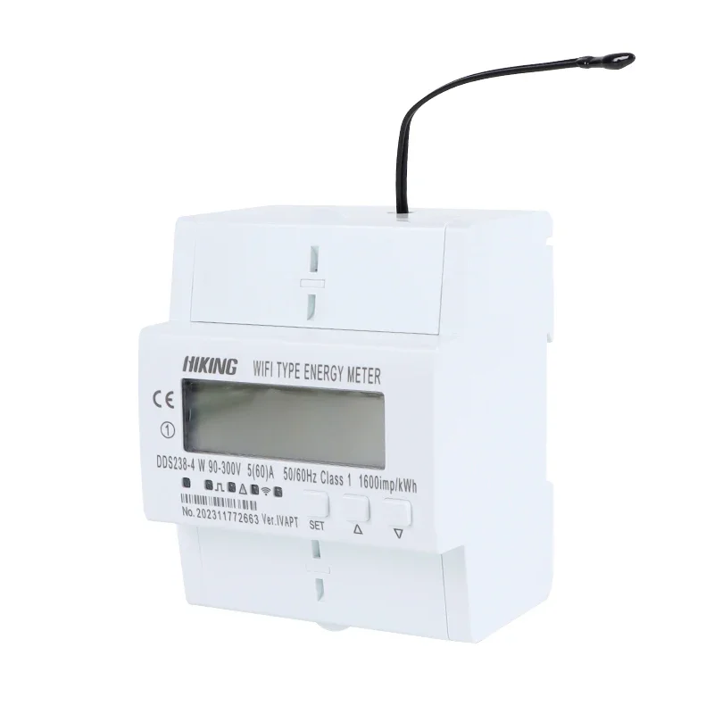 

2026 4 Module Single Phase WIFI Smart Meter with Temperature Sensor /electric Tuya APP kwh Meter