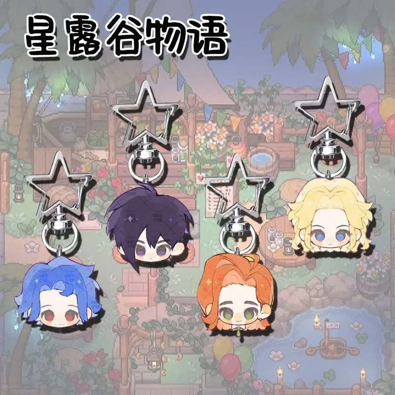 Llavero de anime Stardew Valley ‌ Alex Elliott Harvey Samson llavero para hombre para mujer figura de dibujos animados llavero acrílico colgante regalo