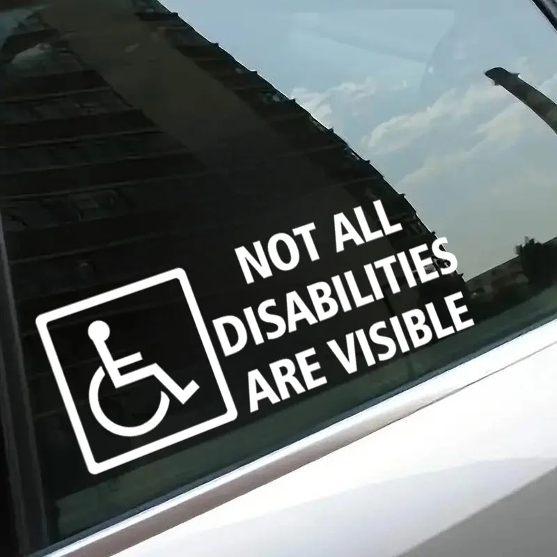 2-حزمة "ليست جميع الإعاقة مرئية" ملصقات السيارات 16x5.5 سنتيمتر ملصق حائط من الفينيل روح الدعابة للسيارات دراجة نارية ويندوز الشاحنات