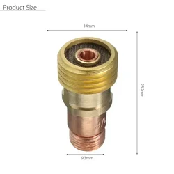 1 pçs pinças tig de bronze corpo lente gás 17cb20g conector com malha para tocha soldagem tig WP-17/18/26 tocha soldagem accessor