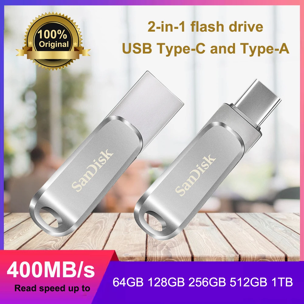 Sandisk 256GB U Disk 512GB USB Flash Drive 64GB Memory Stick OTG Type-C 128GB USB 3.1 Pendrive Usb Stick For Phone/Tablets/PC