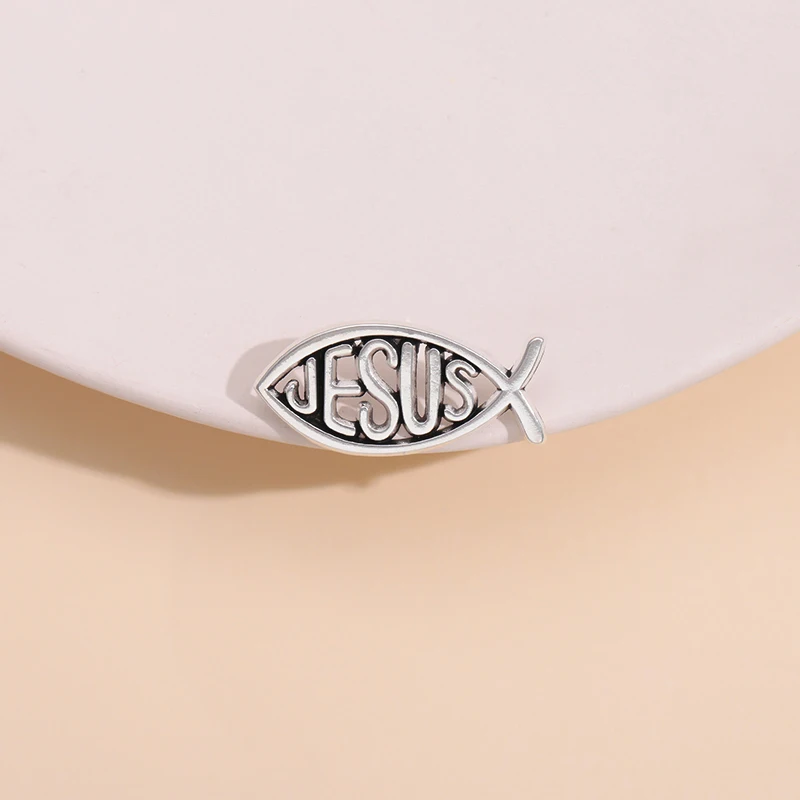 Easter Cross Enamel Pins Jesus Fish Eternal Life Of Believers Emblem Brooch Lapel Color Badge Backpack Clothes Christian Jewelry