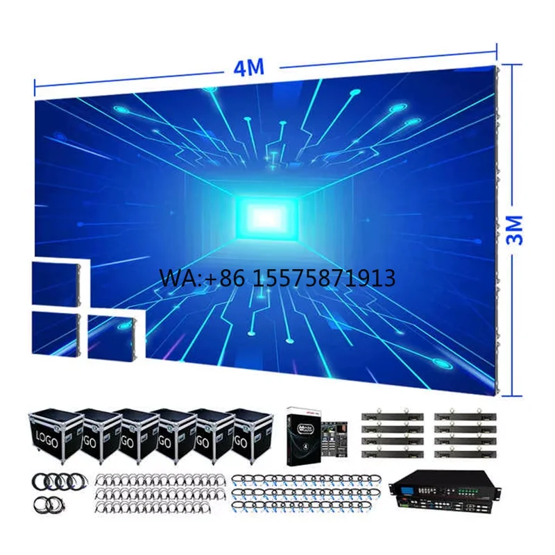 Pantalla LED para Exteriores de 4m x 3m, P3 P3.91, Pantalla LED para DJ, Pantallas LED para Eventos