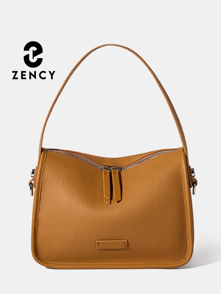 

Zency Casual Designer Women Shoulder Bag Cow Leather Underarm Handbag Large Capacity Female Crossbody Bag Lightbrown