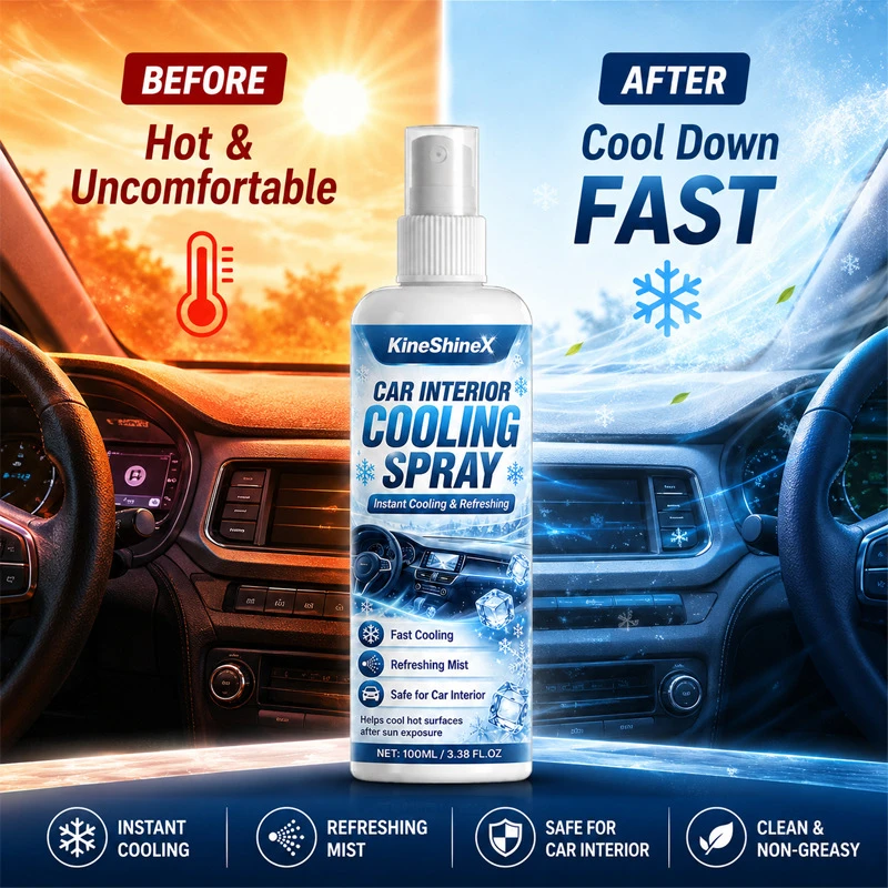 Car Interior Portable Auto Cooling Spray Quick Reduce Car Inner Temperature Fresh Air Car Care Cleaning Liquid