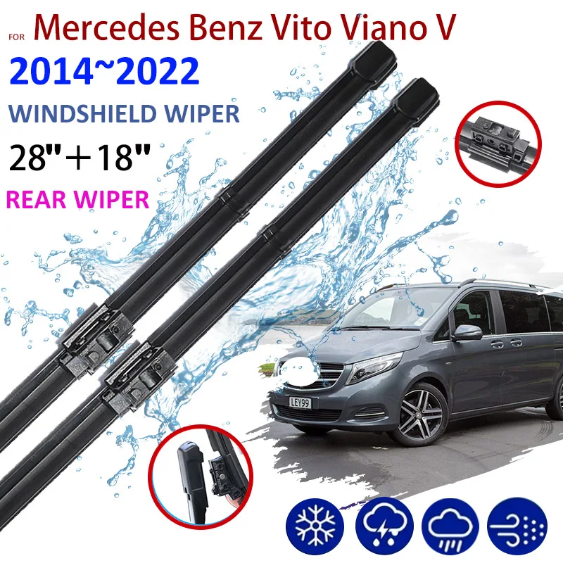 

For Mercedes Benz Vito Viano V 2014~2022 2015 2016 2020 2021 Front Windscreen Windshield Wiper Car Accessories Stickers Washer