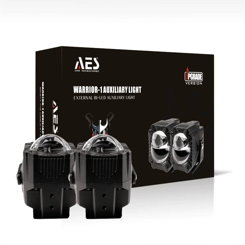 AES 2.0 Inch G-Wagen Square Biled Projector Lens  6000K Universal Auxiliary Lamp 4500lm for Car Front Auxi Light Retrofit