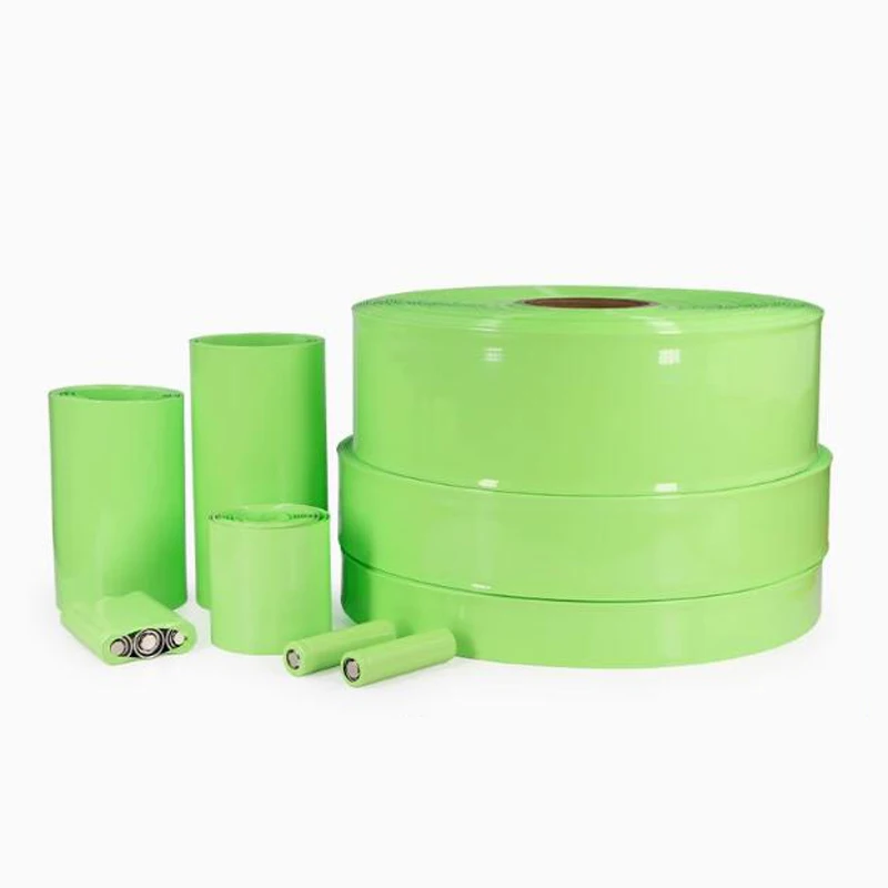 Tubo termorretráctil de PVC verde fruta, batería de litio 18650, piel retráctil, película protectora de aislamiento de batería 21700, tubo de embalaje