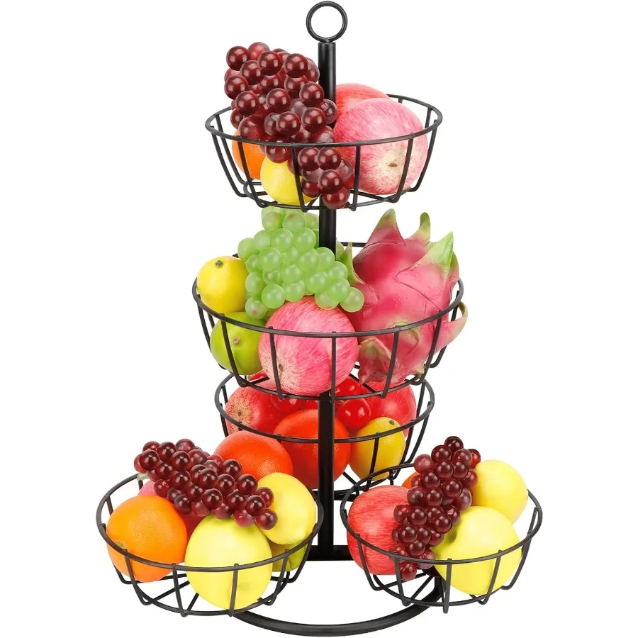 

Livabber Fruit Basket Bowl Metal Fruit Vegetable Storage Basket for Kitchen Counter Large Capacity Vegetable Holder Rack Detach