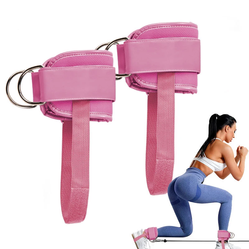 Fitness Ankle Straps Pink Black Gym Neoprene Ankle Straps For Cable Machines