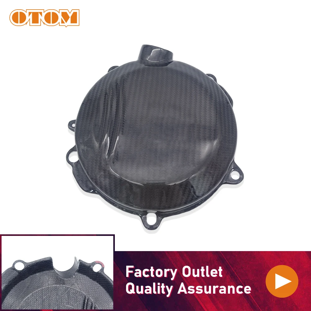 OTOM Motorcycle Accessories Clutch Cover Carbon Fiber Engine Protector Guard For HUSQVARNA TX125 TC125 TE150 2 Stroke Dirt Bike