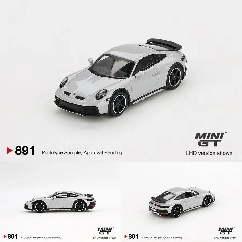 PreSale MINIGT 891 1:64 Porsche 911 992 Dakar Ice Gray Metallic Diecast Model Collection Toys