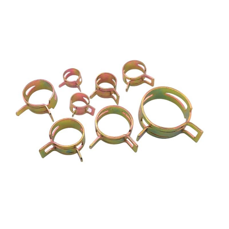 10Pcs/Lot 65MN Manganese Steel Galvanized Spring Hose Clamp Inner Dia 6mm-32mm Elastic Steel Buckle Water Pipe Hoop