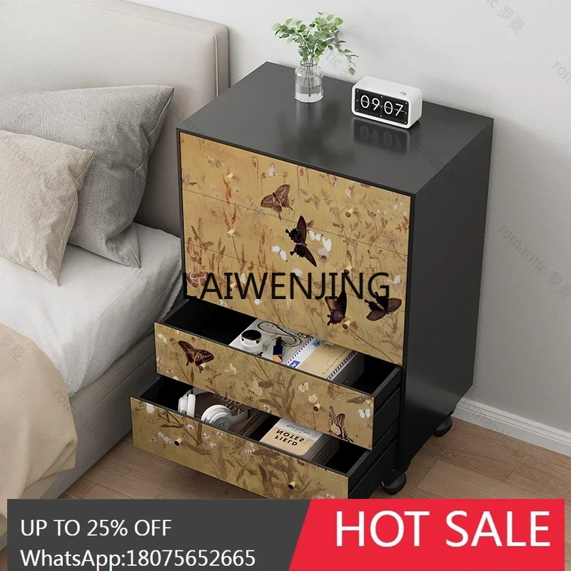 living room against the wall, next to the sofa, solid wood chest of drawers, storage head, multi-layer drawer cabinet