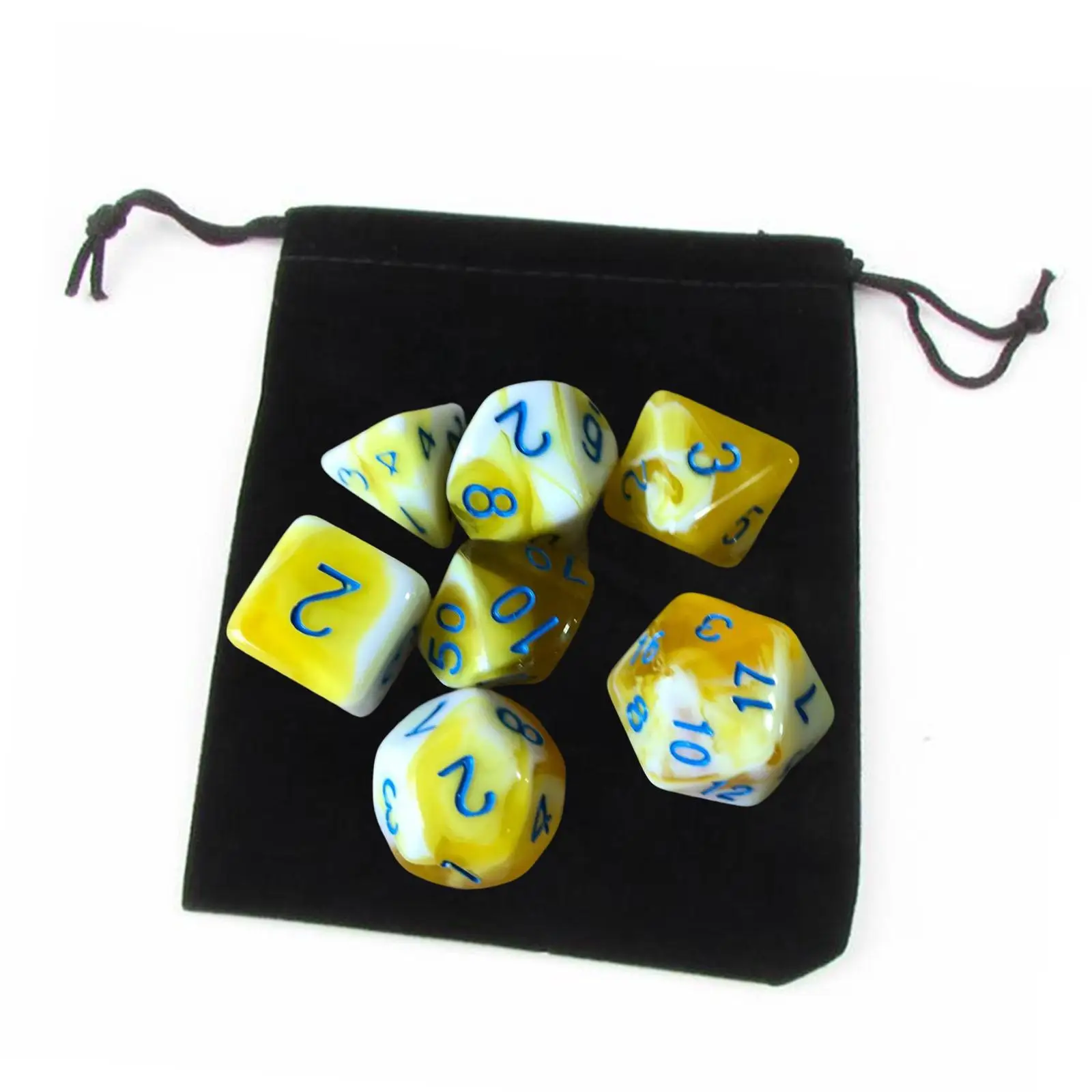 

Polyhedral Dices Assortment Acrylic Material Seven Sided Dice Set for Tabletop Role Playing and Card Games