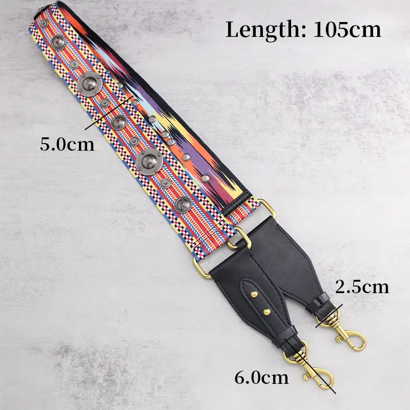 TINBERON Canvas Shoulder Strap for Bag Vintage Rivet Crossbody Bag Strap Leather Bag Part Accessories Apply To Saddle Bag Straps