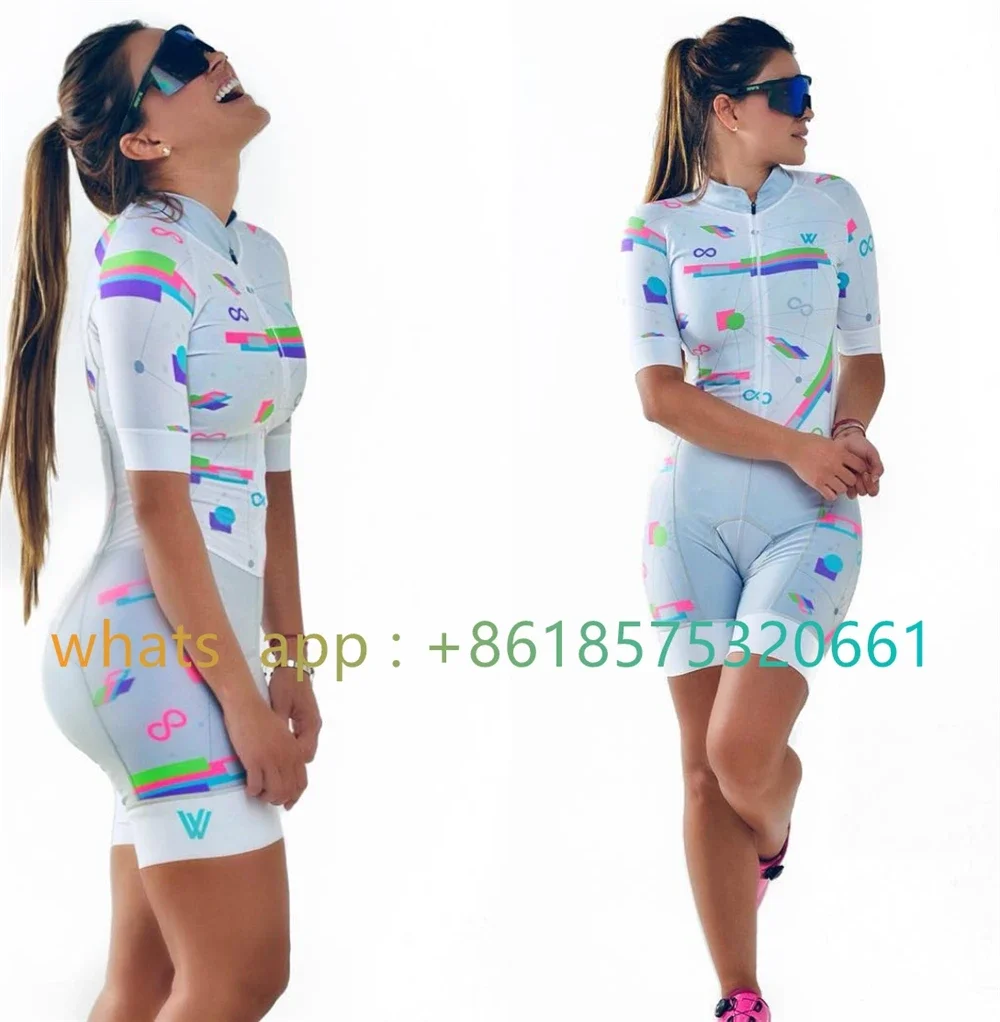 Ropa de ciclismo para mujer, mono de manga corta para mujer, traje de triatlón, traje de ciclista, tela de LICRA hinchable, 2023