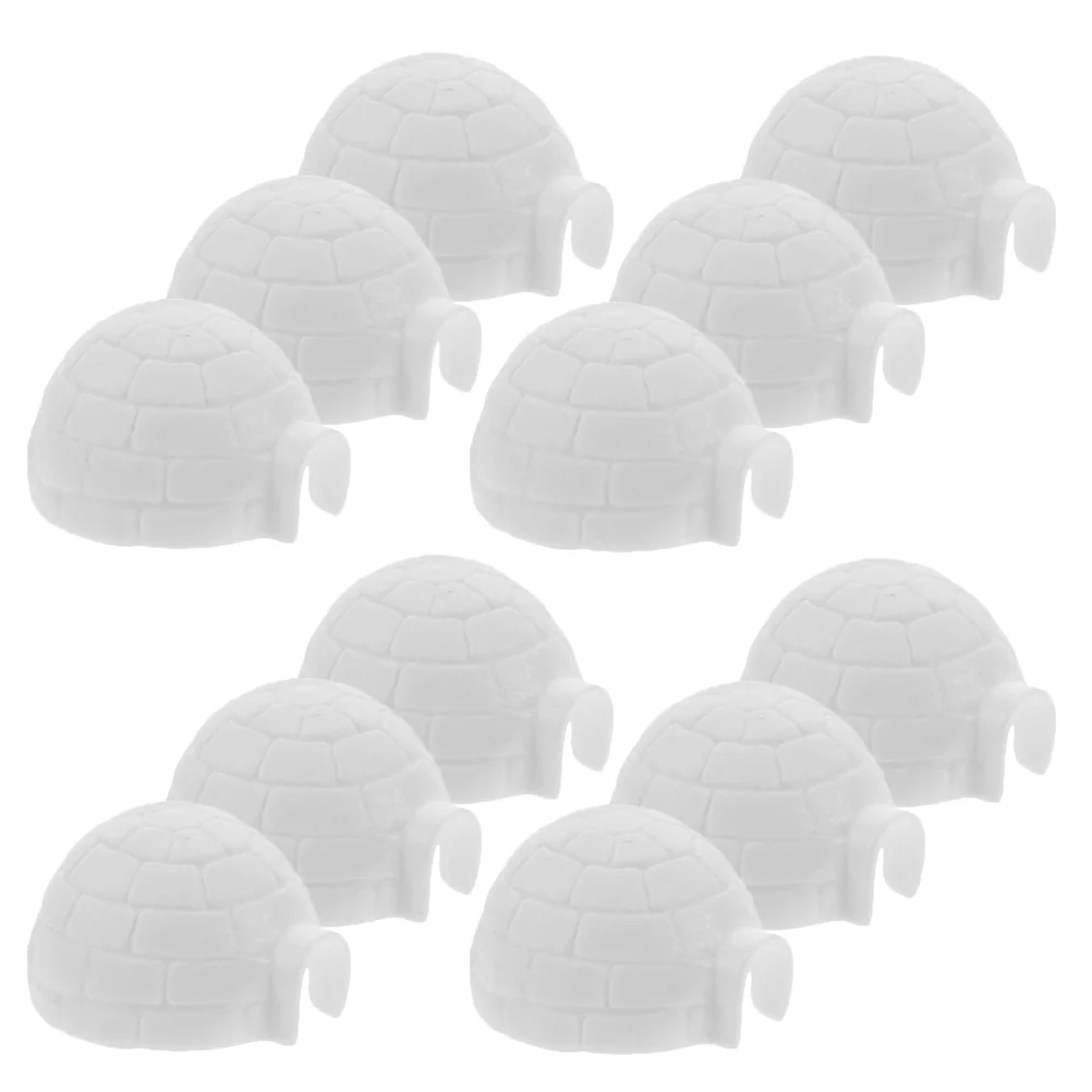 

12 Pcs Ice Cube Igloo Model House Photo Ornament Small Animals Child Circle Tray