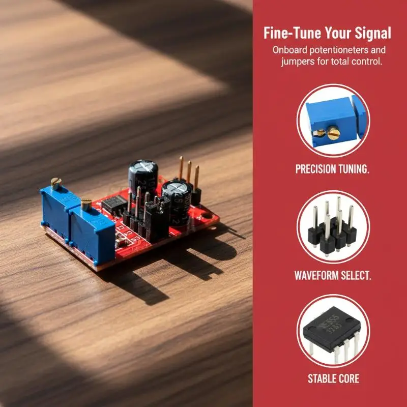 NE555 Pulse Frequency Square Wave Signal Generator Module Adjustable 1Hz 200kHz Duty Cycle for Circuit Design