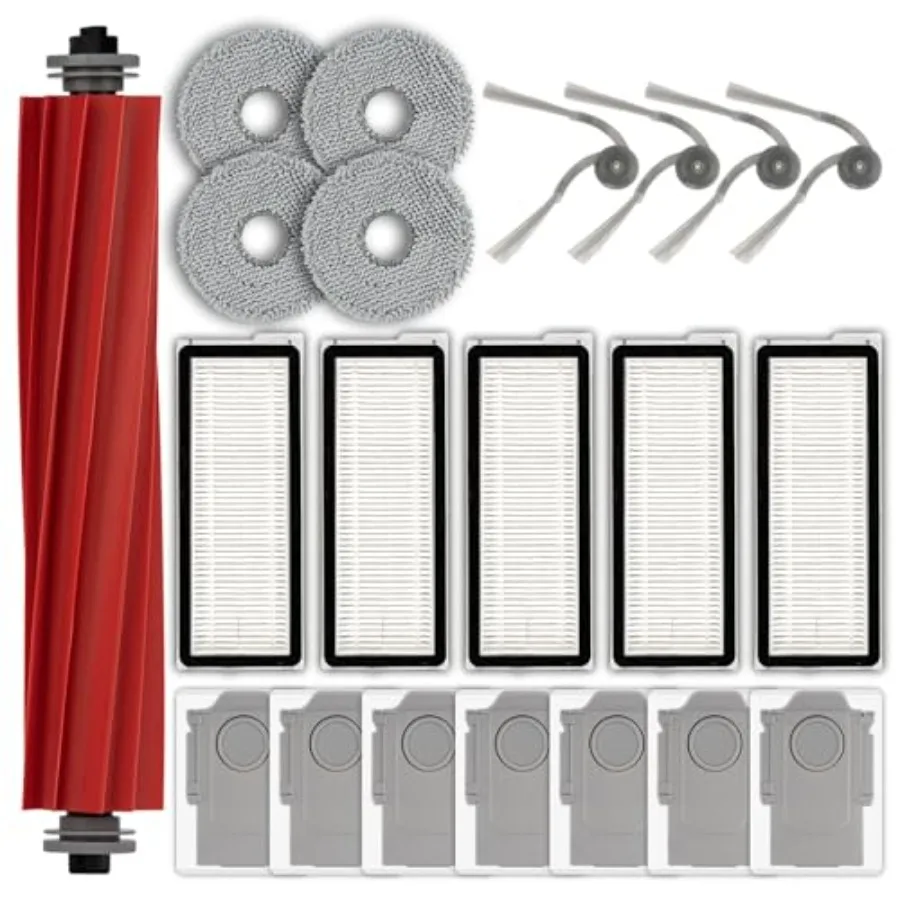 

Набор из 21 запасной части QV 35A QV 35S, совместимый с роботом-пылесосом Roborock QV 35A/QR 798/QV 35S: 1 роликовая щетка, 4 боковые щетки