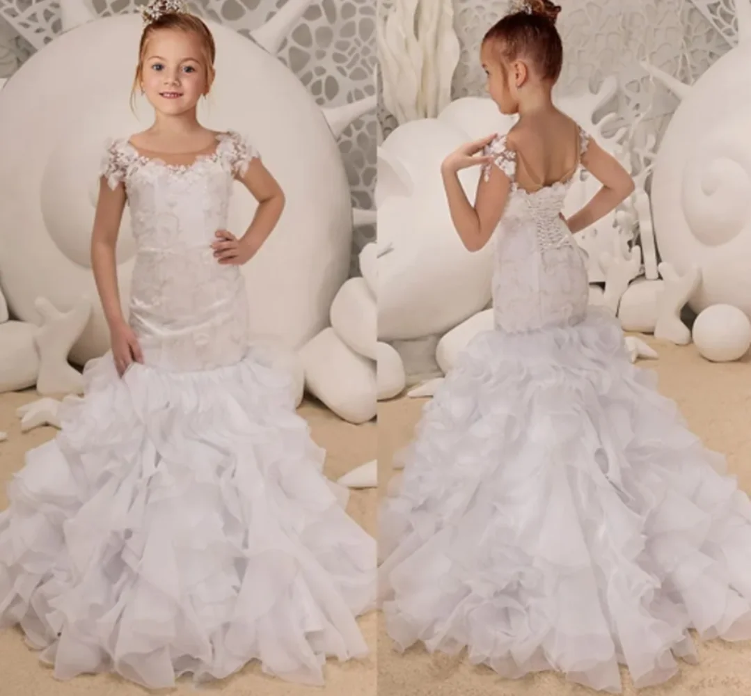 

Puffy Tulle Flower Girl Dresses Princess Dress First Holy Communion Dress A Line Birthday Party Dress for Girls