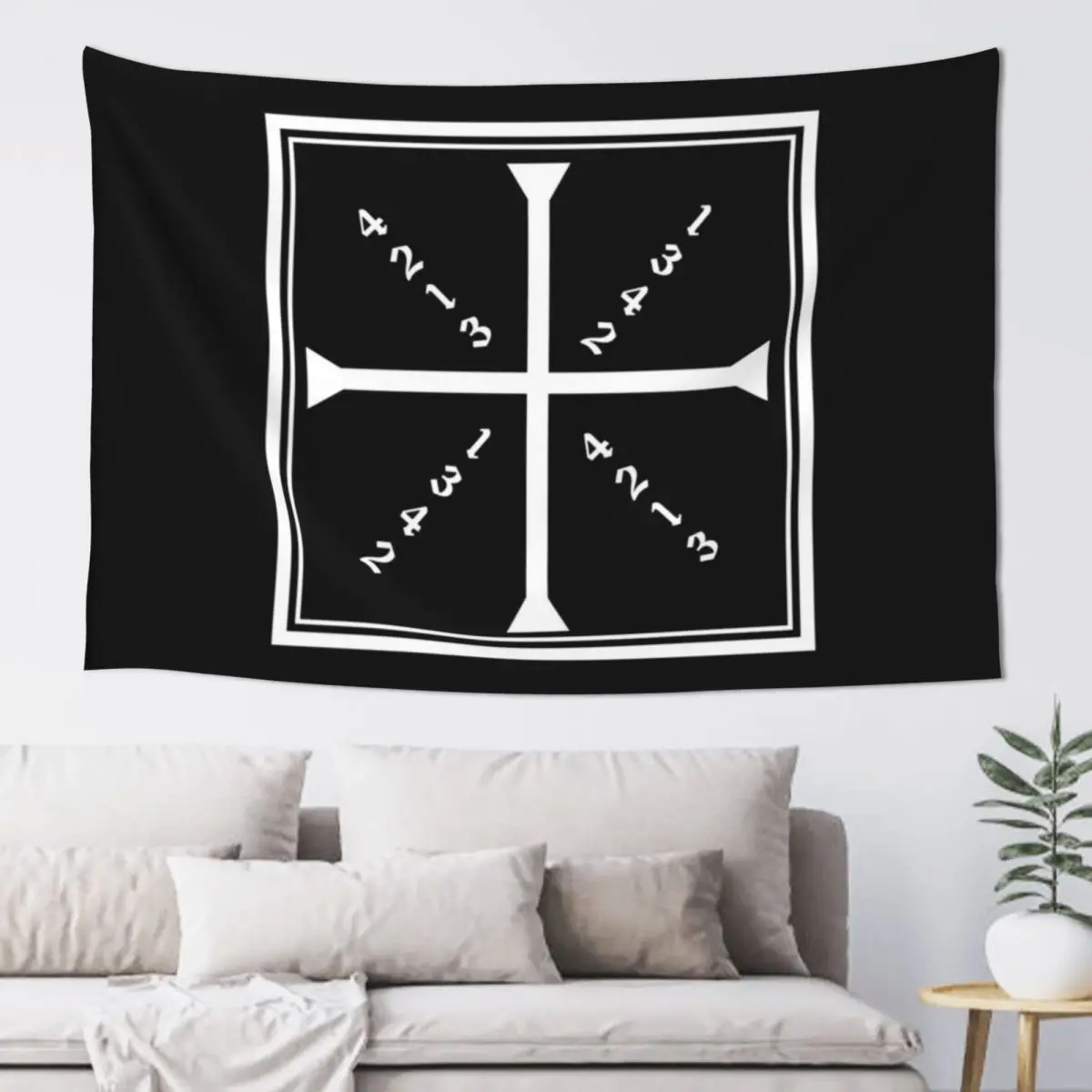 

The Meyer Square White Text Tapestry Hanging Wall Decoration Room Tapestry