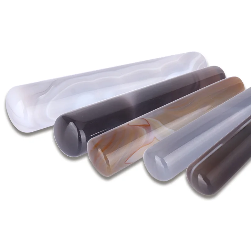 Natural Agate Pestle, Grinding Stick for Mortar Bowl, Durable Stone Grinder for Powdering Herbs Spices Seeds in Kitchen Lab