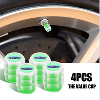 4pcs Fluorescent Green Car Tire Valve Caps Luminous Tire Dustproof Covers Exterior Accessories For Ford Focus Fiesta Kuga Ranger