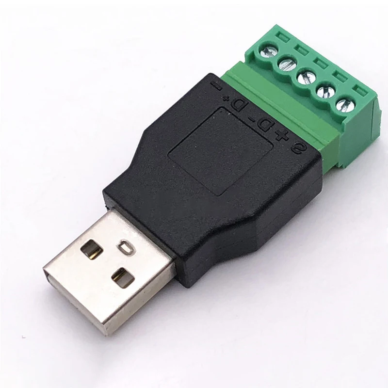 1Pcs USB 2.0 Type Male Female Turn 5Pin Terminal USB Turn Terminal Avoid Welding Plugs USB Plug Male Head Female Head Connector