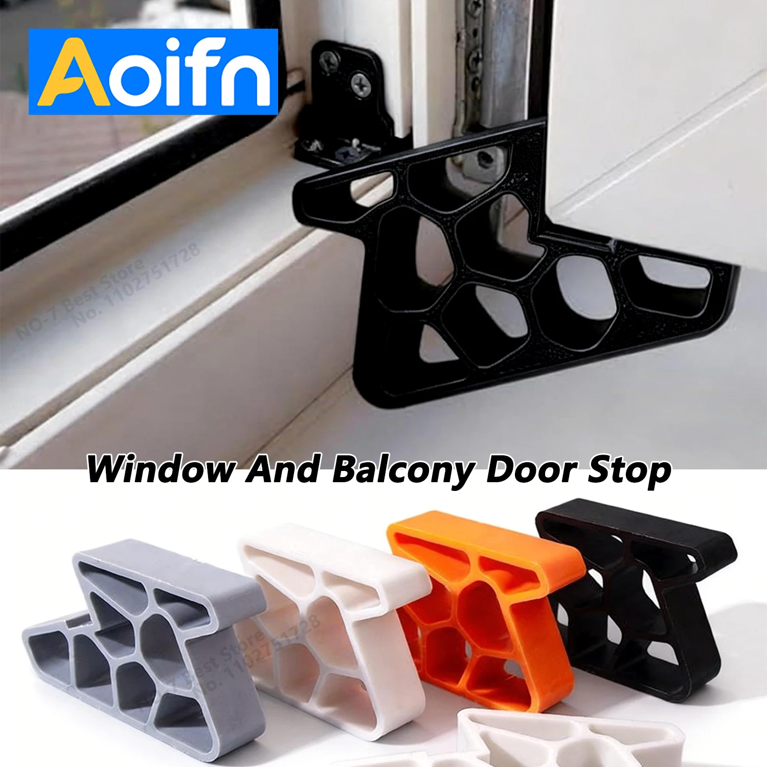Heavy Duty Door Stopper Non-Slip Balcony Window Door Wedge Easy Install for Home Office Bathroom Kitchen, Track Lock & Anti-Slam