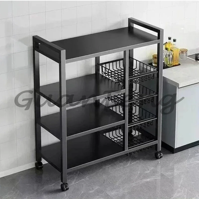 Multi-Layer Movable Storage Rack Independent Vegetable Grocery Snack Organizer for Kitchen & Bathroom