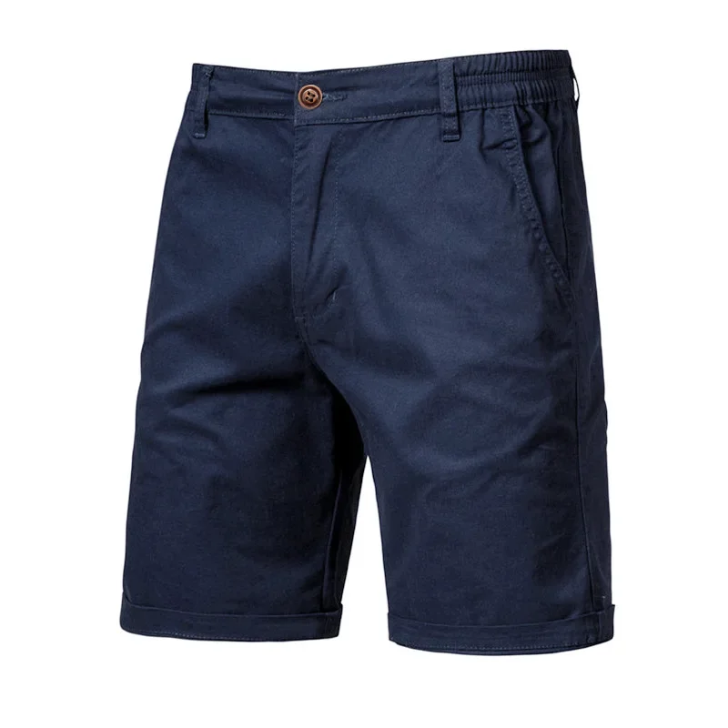 2024 Men Shorts Summer Cotton Middle Waist Male Casual Business Men Shorts Printed Beach Stretch Chino Classic Fit Short Homme