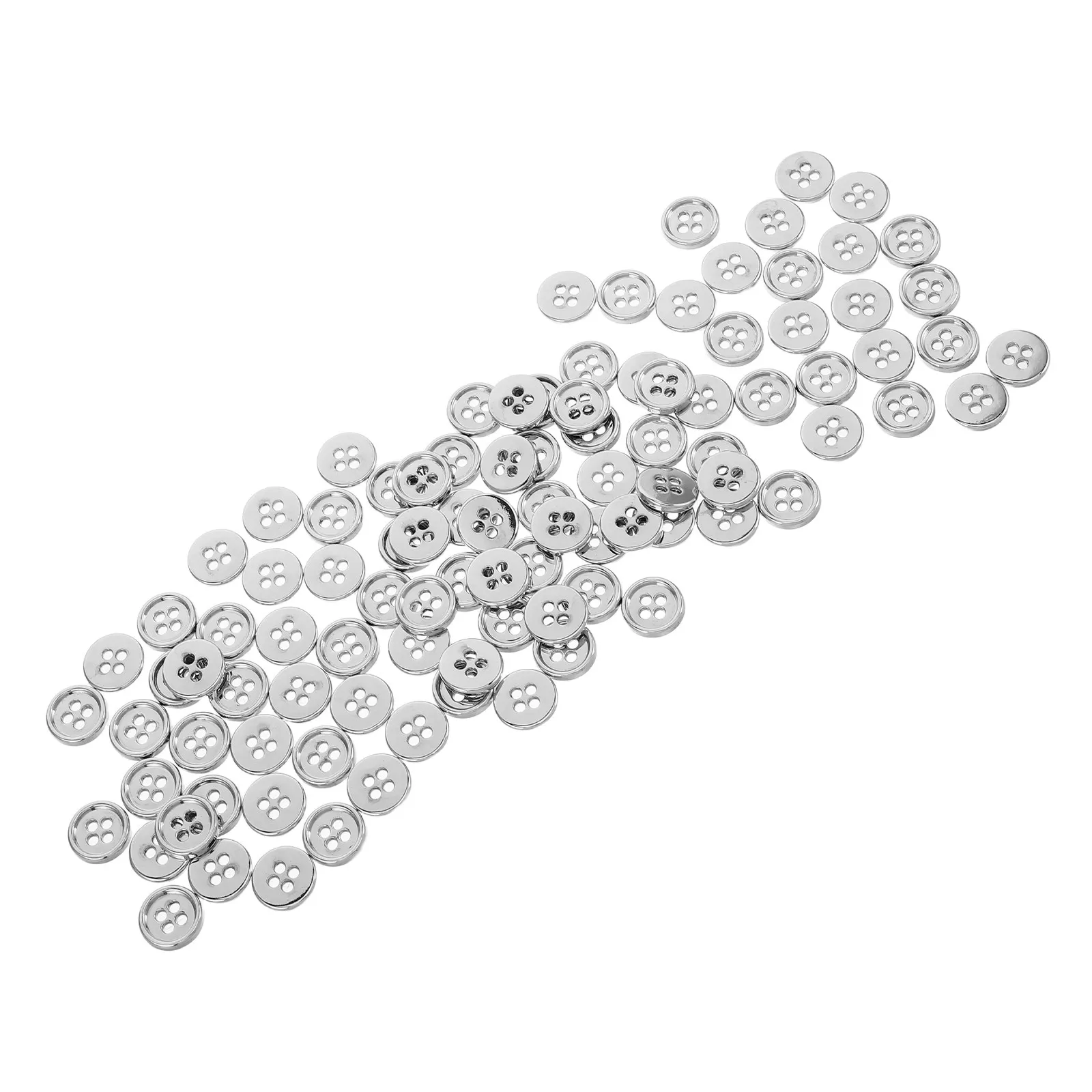 

100 шт. круглых металлических пуговиц из цинкового сплава с 4 отверстиями для пришивания, для ремонта одежды, рубашек, пиджаков, костюмов, рукоделия