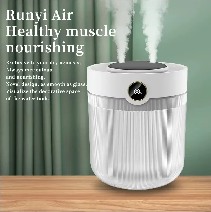 Xiaomi 2L سعة كبيرة ثقب مزدوج نانو ميست المرطب خزان كبير للغاية 7 ألوان ضوء الليل شاشة ديجيتال ذكية للمنزل والسيارة #5