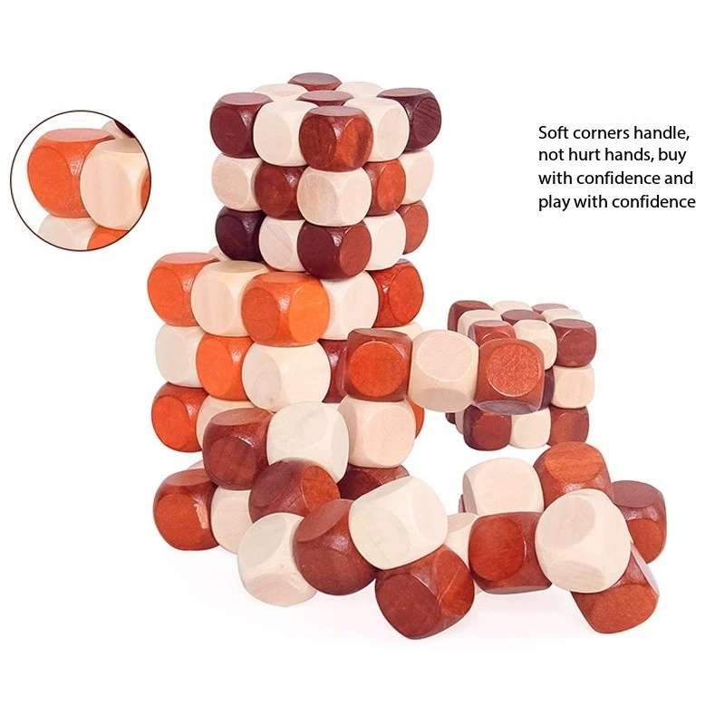 3D Kubus Puzzel Luban In elkaar grijpende Creatieve Educatief Houten Speelgoed Klassieke Lubanock Kubus Volwassen Kinderen IQ Puzzel Speelgoed cadeau