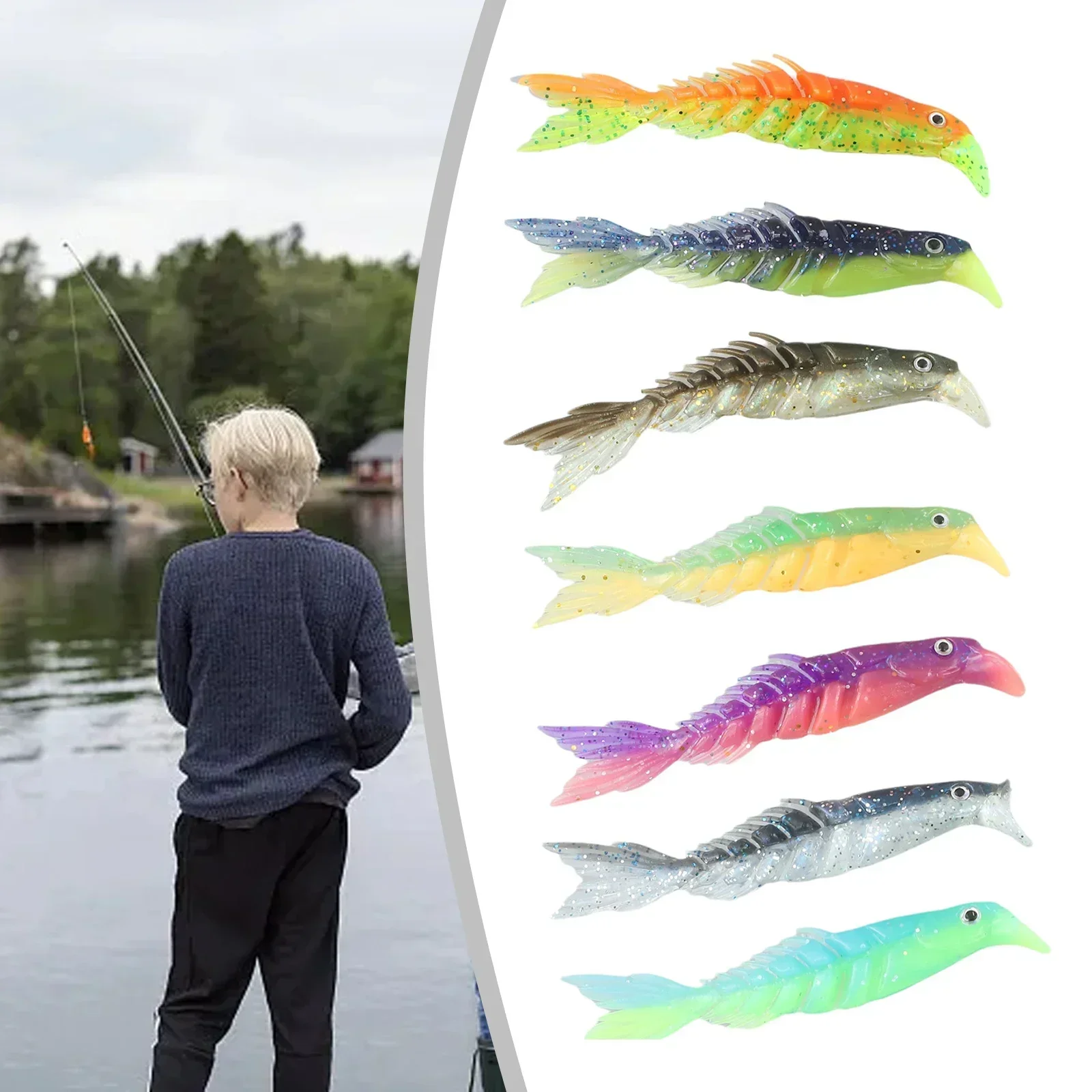 Brand New Swimbait Lures Dual Colors Environmentally Friendly Exaggerated Swimming Lifelike Tail Plastic Material