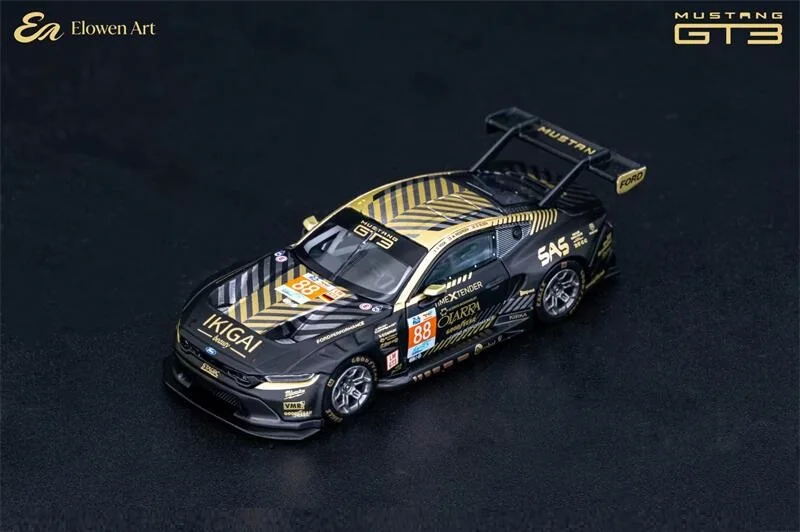 

Elowen Art 1:64 Mustang GT3 LeMans 24h No.88 3rd BlackGold Diecast Model Car