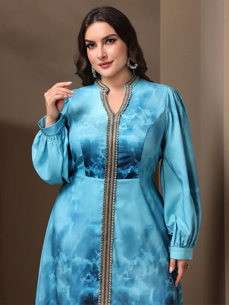 Túnica árabe Eid Djellaba musulmán suelto Maxi vestido mujeres Dubai Abaya Turquía Kaftan Ramadán Islam ropa caftán marroquí Mujer