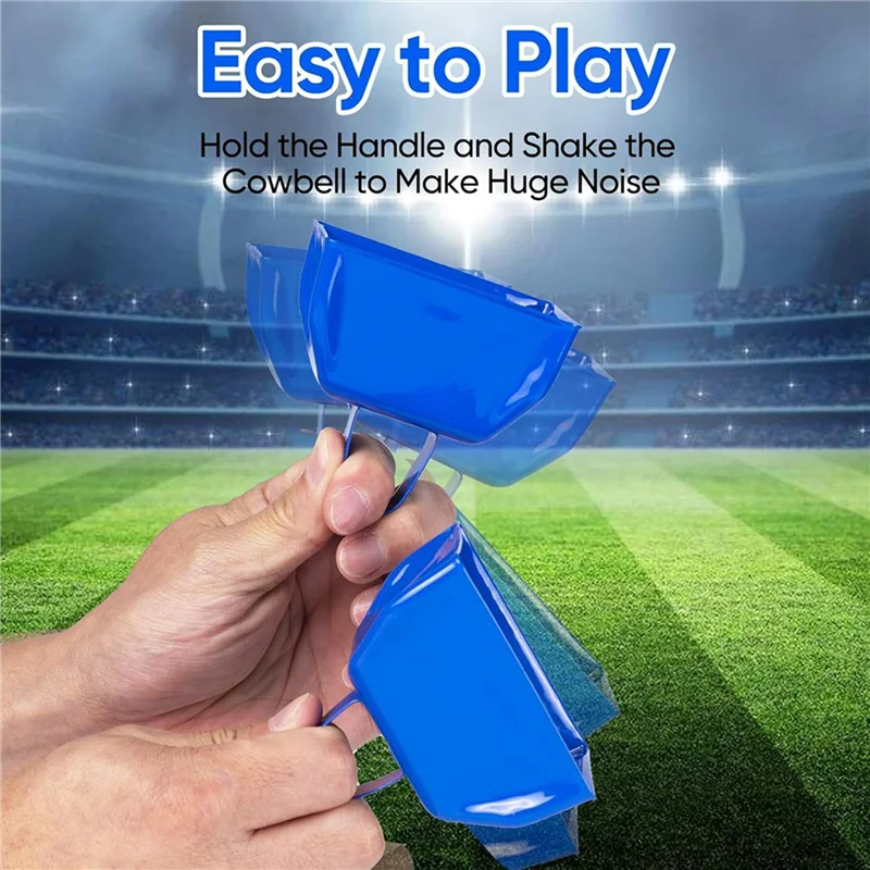 

ABUI-Cow Bells Noise Makers Cheering Bell: 24 Pcs Metal Cowbells With Handle For Sporting Events - Small Loud Bell Blue
