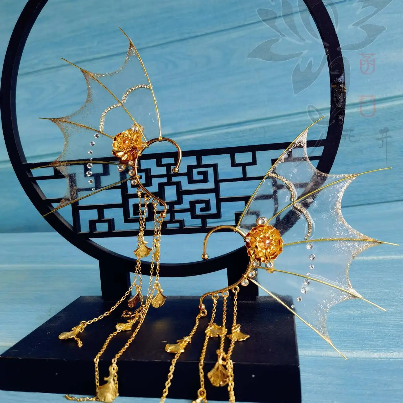 Novas orelhas de sereia cos gradiente orelhas de tubarão cocar fada feiticeiro acessórios para o cabelo orelhas de tubarão sereia adereços foto cosplay