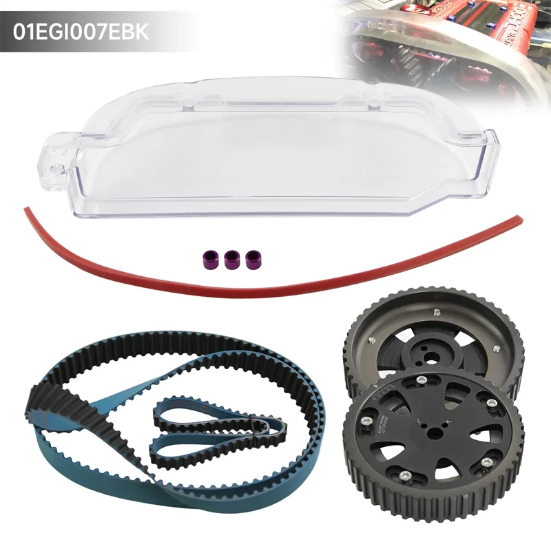 

Cam Gear+Racing Timing Belt w/Balance+Cam Cover Fit for Mitsubishi Eclipse 89-99 Galant 87-92 Lancer EVO I II III 92-96 4G63-T