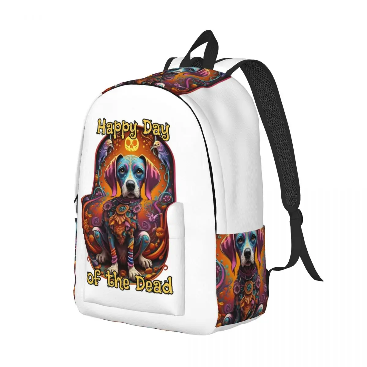

Happy Day Of The Dead Backpack Daypack Large Capacity Children BookBag School Bag Shoulder Bags for Men Women