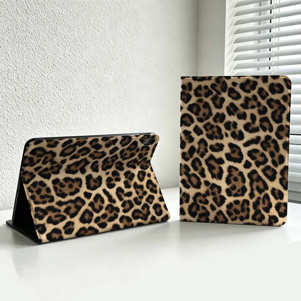 Golden Leopard Print Sparkle For iPad Pro Air mini 7 6 5 4 3 2 1 9gen M5 M4 11th 10th A17 Pro A16 Soft Inch Tablet Case Cover