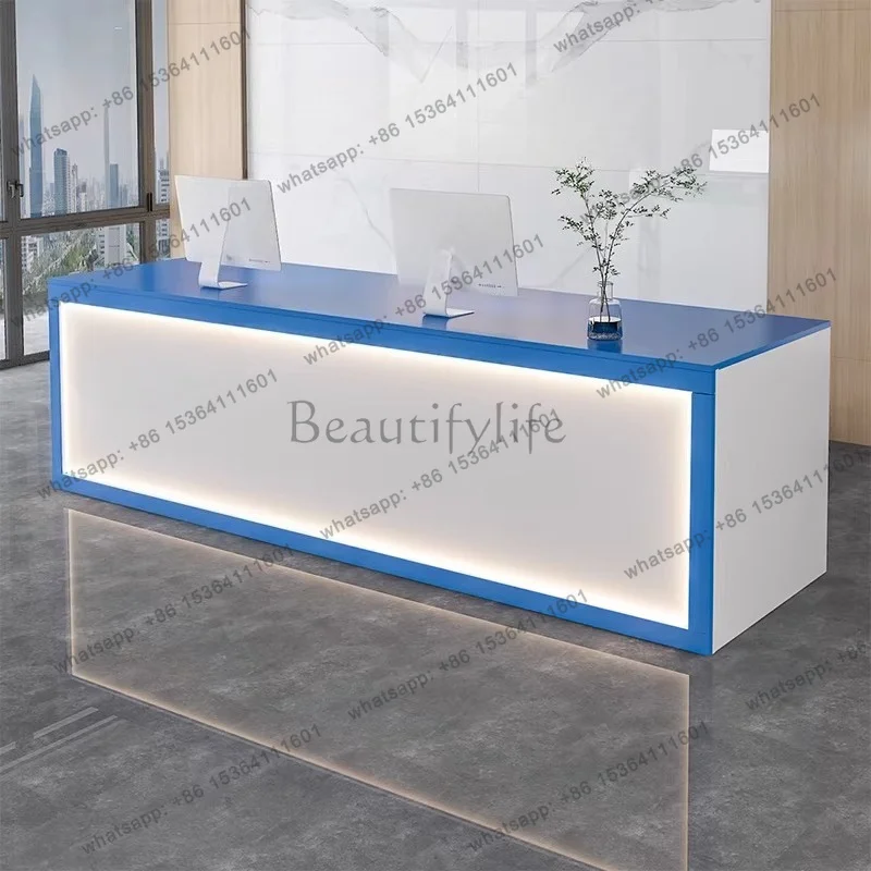 XX.Welcome Executive Reception Desks Simple Aesthetic Company Beauty Reception Desks Unique Design Escritorio Commercial Furnitu