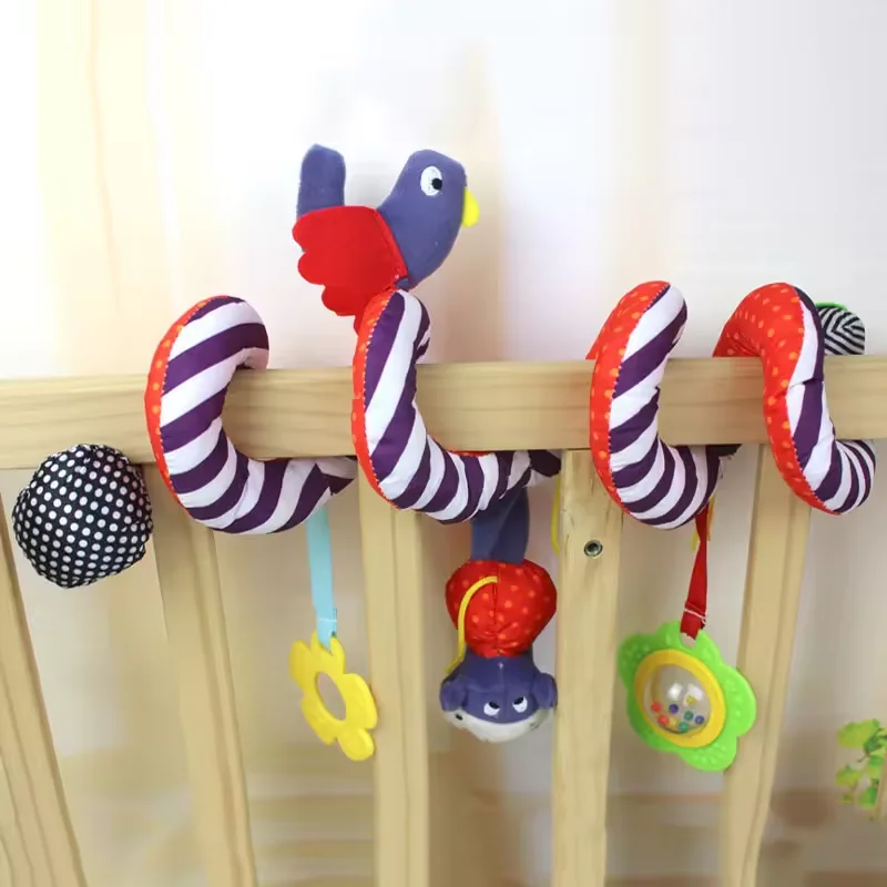 Cute Baby Crib Hanging Rattles Educational Toys Car Seat Toy Soft Mobiles Stroller Crib Spiral Toy Pram Hanging Dolls Baby Gift