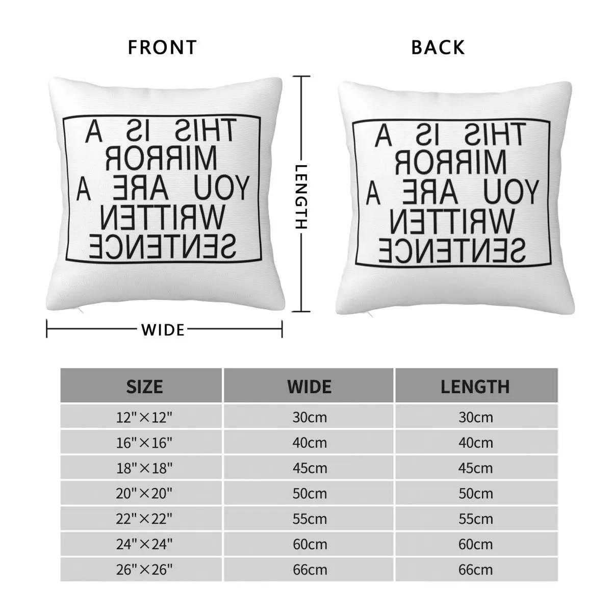 Mirror You Are A Written Sentence Square Pillowcase Polyester Linen Velvet Creative Zip Decor Pillow Case Home Cushion Cover