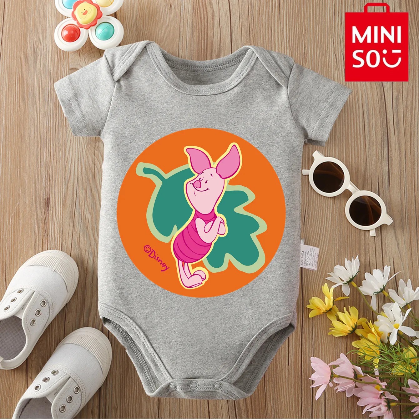 

MINISO Lovely Piglet Pure Cotton Bodysuit Soft Baby Cloths Best Gift for Baby Onesie Jumpsuit for 0 To 12 Months Cute Newborn