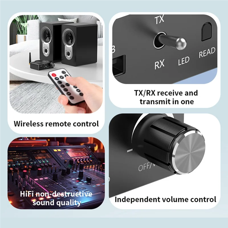 ABSQ-BT 5.3 Digital Audio Receiver Transmitter DAC Converter SPDIF Optical To Analog L/R RCA