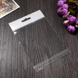 100pcs Clear Jewelry Display Packaging Pouches 10*13.5cm Hanging Hole Self-adhesive Plastic Opp Bags Jewelry Shipping Wholesale